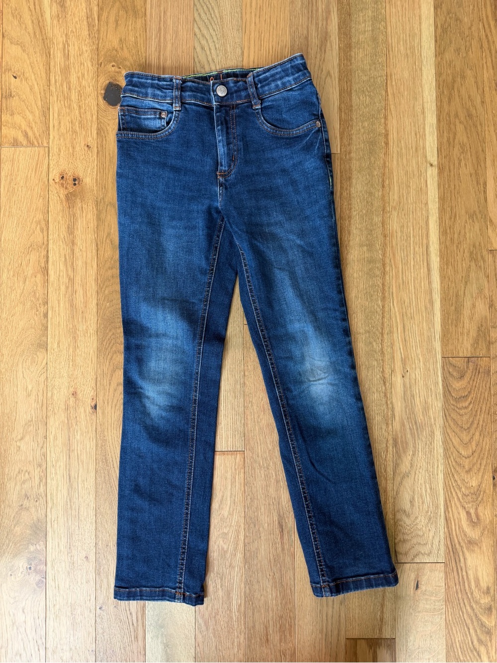 Boden Boys Straight Leg Blue Jeans Adjustable Waist Size 9Y 134cm